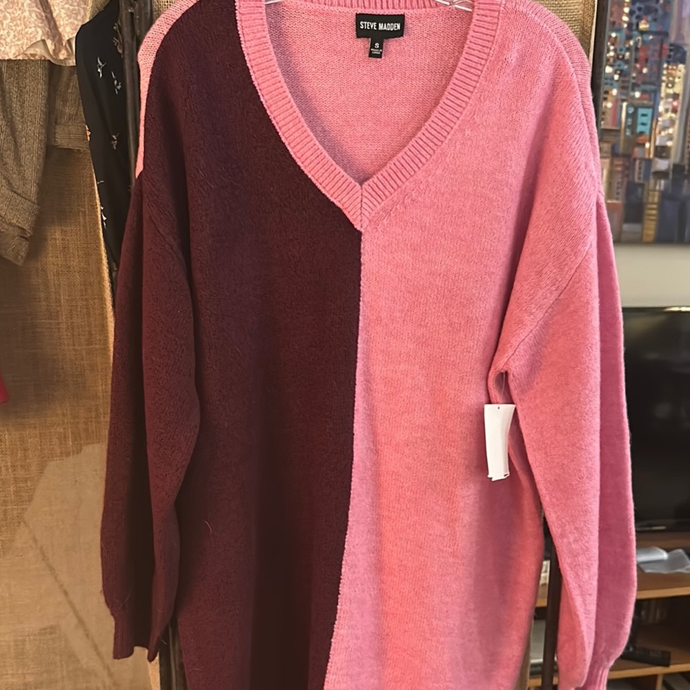 Steve Madden Pink and Red Midi Dress